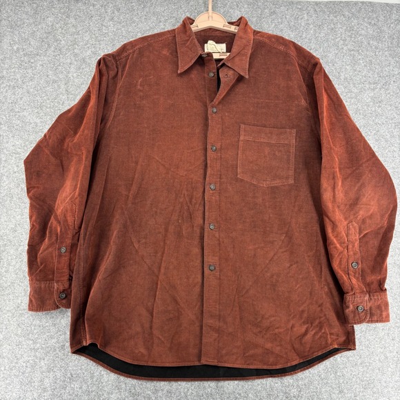 Ermenegildo Zegna Other - Ermenegildo Zegna Mens Rust Brown Corduroy Button Down Shirt Made in Italy